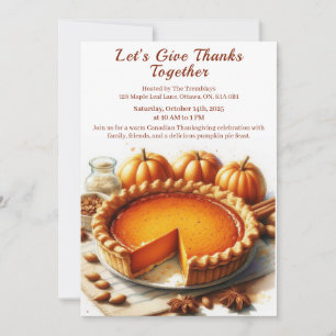 Thanksgiving Canada   Cosy Pumpkin Pie Gathering Invitation