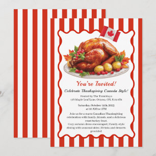 Thanksgiving Canada   Cozy Roast Turkey Gathering Invitation