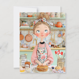 Thanksgiving Canada Postcard Cosy Kitchen Pancakes
