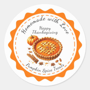 Thanksgiving Canada Pumpkin Pie Delight Classic Round Sticker