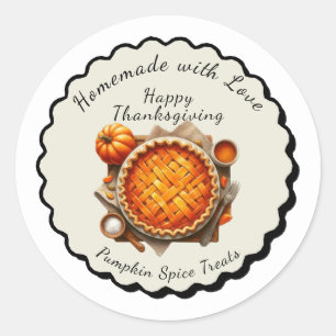 Thanksgiving Canada Pumpkin Pie Delight Classic Round Sticker