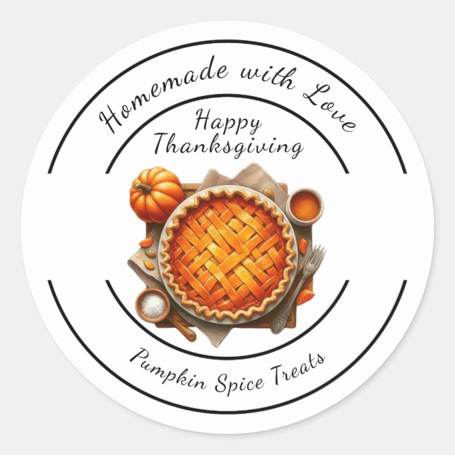 Thanksgiving Canada | Pumpkin Pie Delight  Classic Round Sticker (Front)