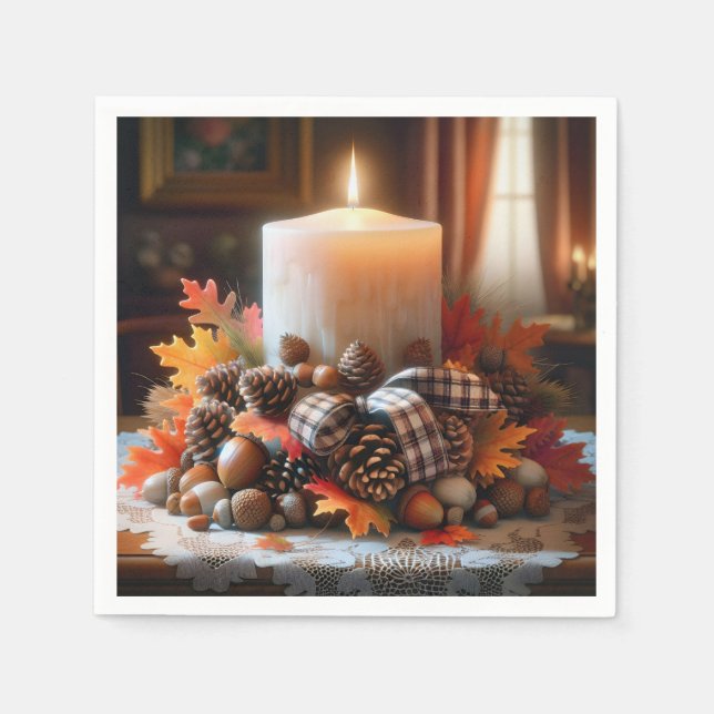 Thanksgiving Candle Centerpiece Napkin (Front)