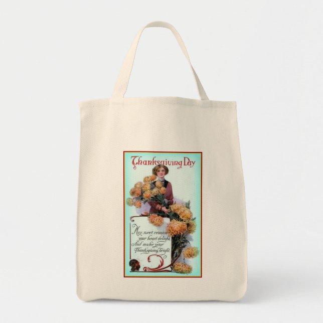 Thanksgiving Canvas Tote Bag (Front)