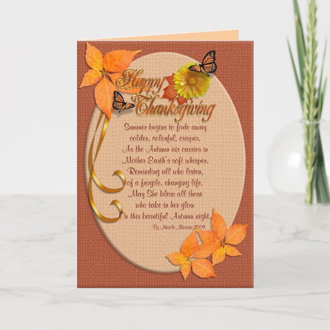 Thanksgiving card Autumn ivy with poem (Front)