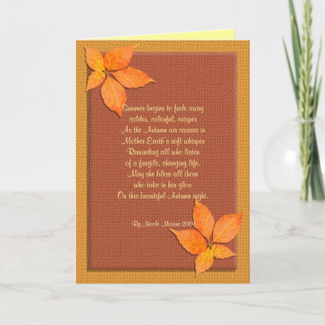 Thanksgiving card Autumn ivy with poem (Front)