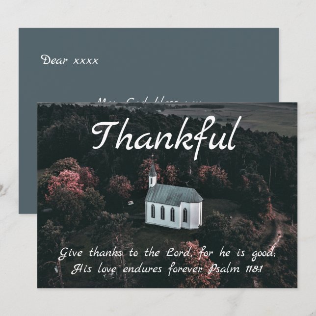 Thanksgiving Card - Christian - Faith (Front/Back)