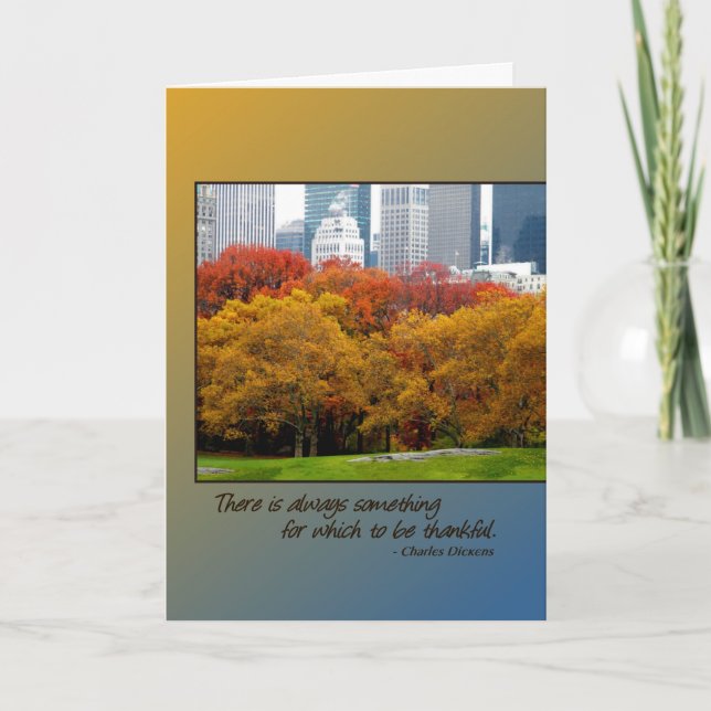 Thanksgiving card, Fall Colours, Central Park, Holiday Card (Front)