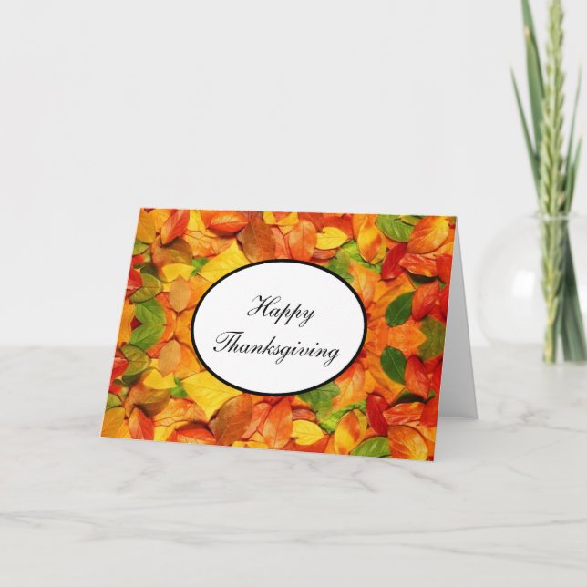 Thanksgiving Card Fall Leaves #4 (Front)