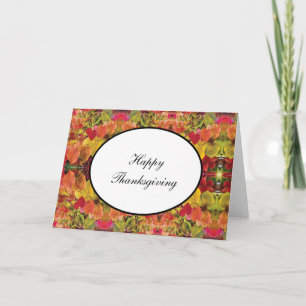 Thanksgiving Card Fall Redbud Leaves
