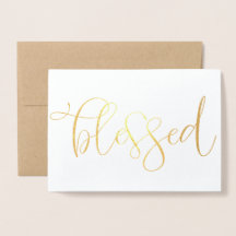Thanksgiving Card - Gold Foil "Blessed"