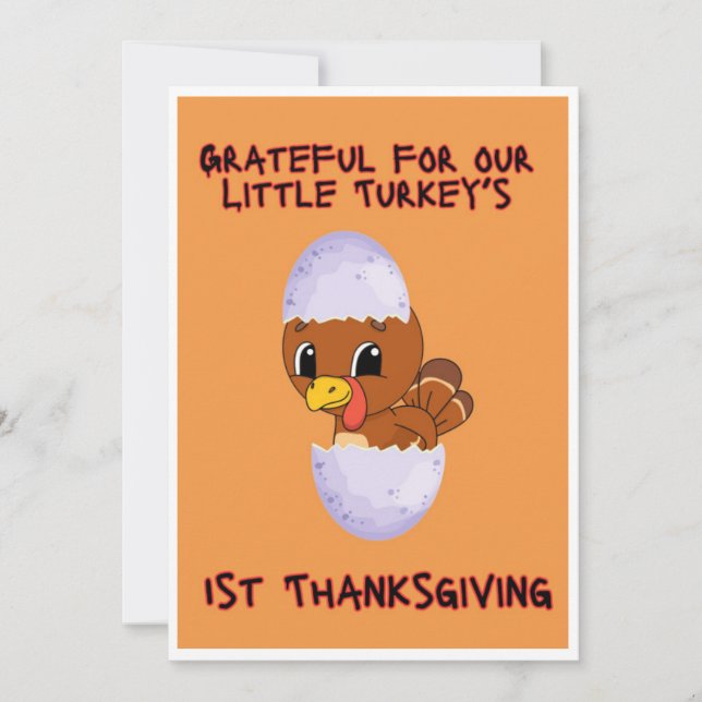 Thanksgiving Card,Turkey Day Holiday Card (Front)