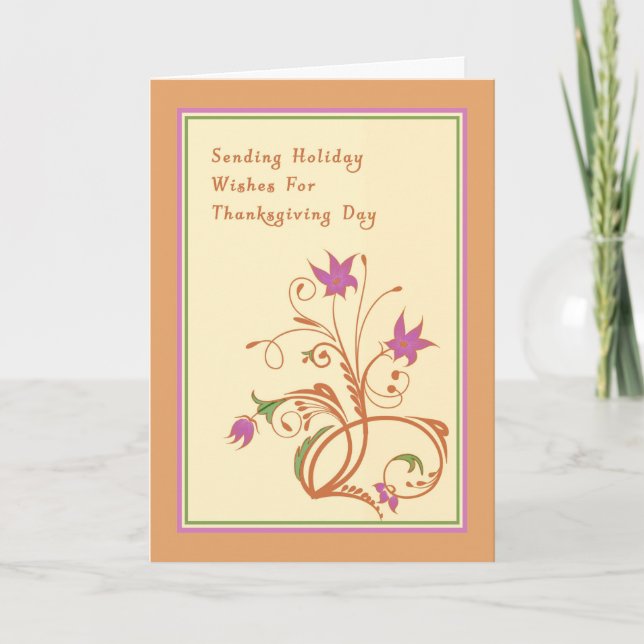 Thanksgiving Card with a Floral Design (Front)