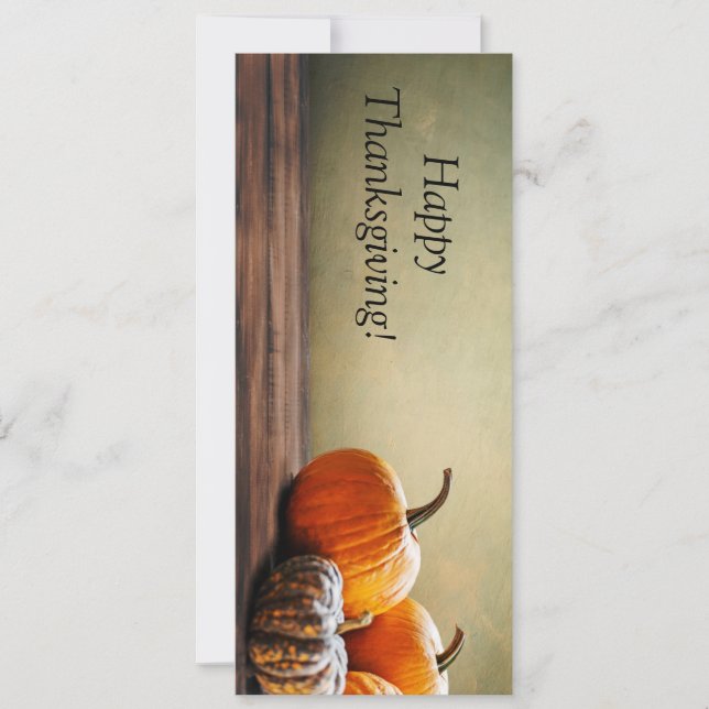 Thanksgiving card with autumn pumpkins (Front)