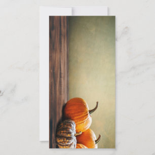 Thanksgiving card with autumn pumpkins