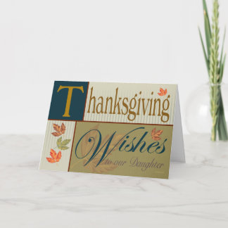 Thanksgiving Card with Fall Foliage for Daughter