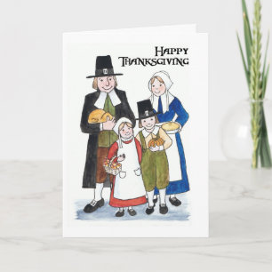 Thanksgiving Card with Pilgrims