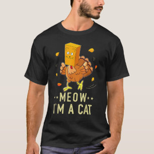 Thanksgiving Cat Fake Cat Meow Thanksgiving Turke T-Shirt