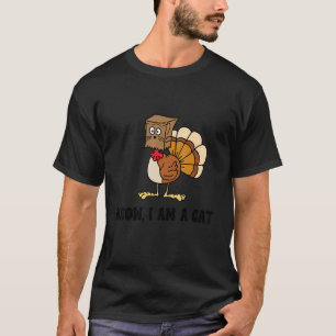 Thanksgiving Cat Fake Cat Meow Thanksgiving Turke T-Shirt