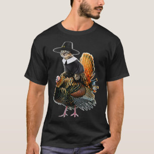 Thanksgiving Cat Pilgrim Costume Thanksgiving Turk T-Shirt
