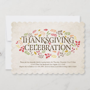 Thanksgiving Celebration Foliage Invitation