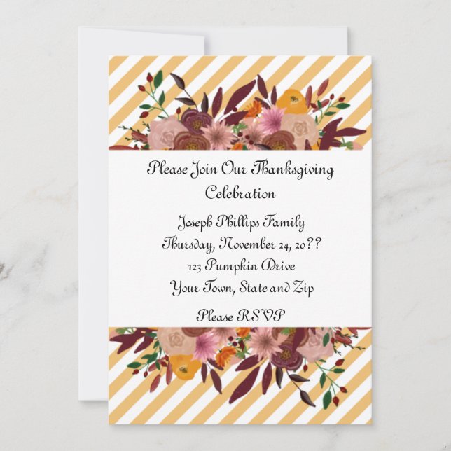 Thanksgiving Celebration Invitation (Front)