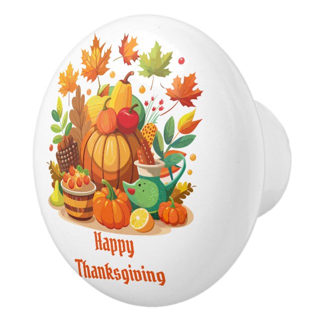 Thanksgiving Ceramic Knob (Right)