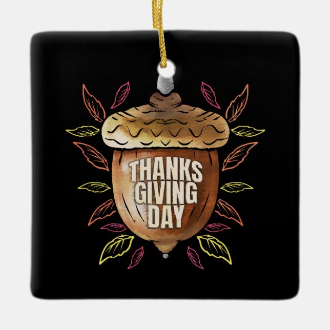 thanksgiving ceramic ornament (Front)