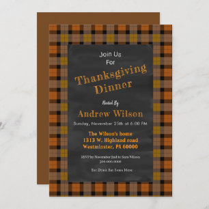 Thanksgiving Chalkboard  Invitation