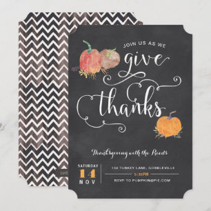 Thanksgiving chalkboard Invitation