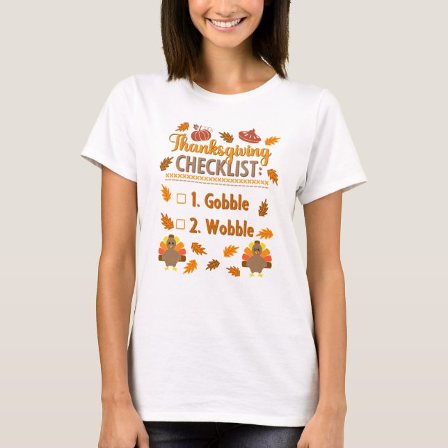 Thanksgiving Checklist Gobble Wobble Ugly Sweater (Front)