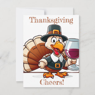 Thanksgiving cheers! turkey fun holiday card
