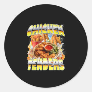 Thanksgiving Chicken Tenders Bootleg 90's Rap Rock Classic Round Sticker