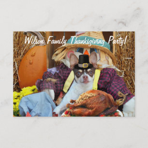 Thanksgiving chihuahua party invitations