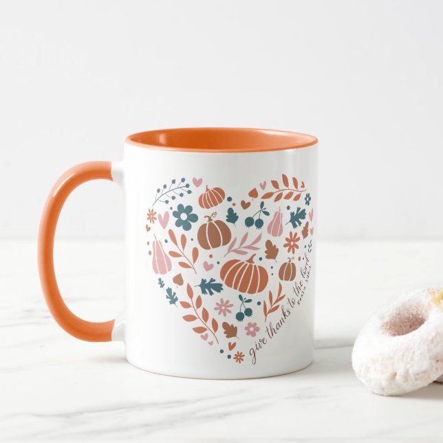 Thanksgiving Christian Quote  Mug (With Donut)