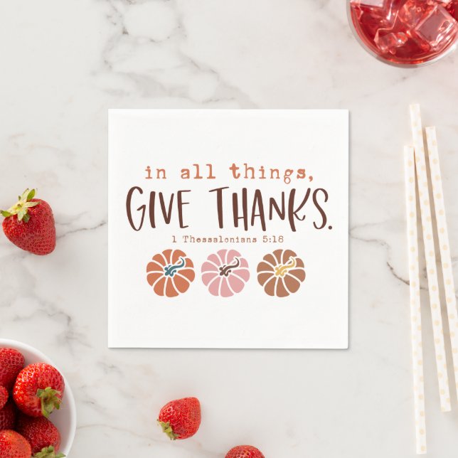 Thanksgiving Christian Quote  Napkin (Insitu)