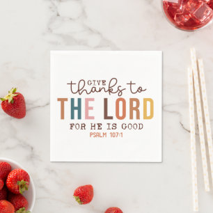 Thanksgiving Christian Quote  Napkin