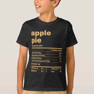 Thanksgiving Christmas Apple Pie Nutritional Facts T-Shirt