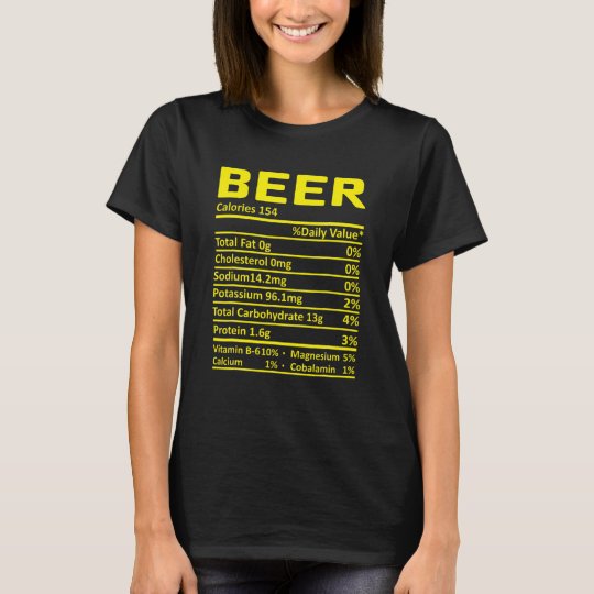 Thanksgiving Christmas Beer Nutrition Fact 2020 T-Shirt ...