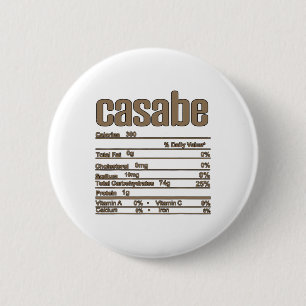 Thanksgiving Christmas Casabe Nutrition Fact 6 Cm Round Badge