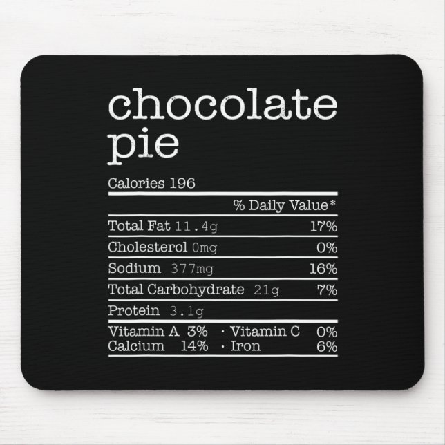 Thanksgiving Christmas Food - Chocolate Pie Nutrit Mouse Mat (Front)