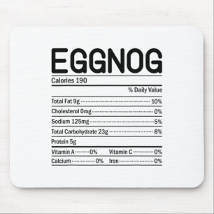 Thanksgiving Christmas Food Facts Eggnog Nutrition Mouse Mat