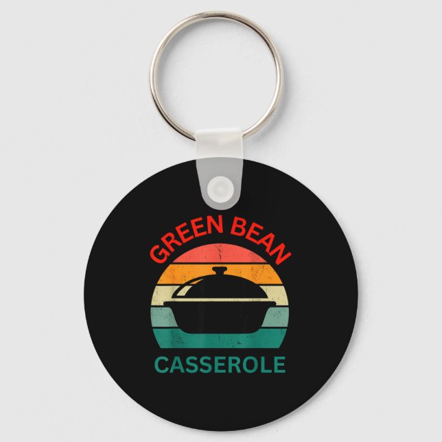 Thanksgiving Christmas Funny Green Bean Cerole Des Key Ring (Front)