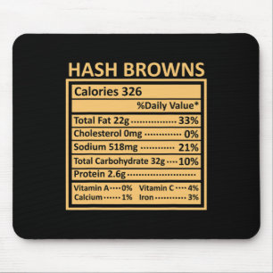 Thanksgiving Christmas Funny Hash Browns Nutrition Mouse Mat
