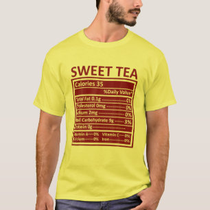 Thanksgiving Christmas Funny Sweet Tea Nutrition F T-Shirt