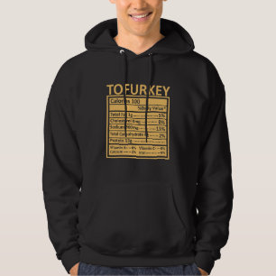 Thanksgiving Christmas Funny Tofurkey Nutrition Fa Hoodie
