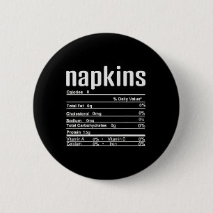 Thanksgiving Christmas Napkins Nutrition Fact 6 Cm Round Badge