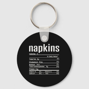 Thanksgiving Christmas Napkins Nutrition Fact  Key Ring