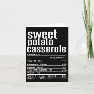 Thanksgiving Christmas Sweet Potato Cerole Nutriti Card