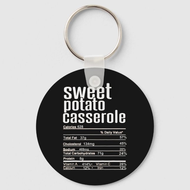 Thanksgiving Christmas Sweet Potato Cerole Nutriti Key Ring (Front)
